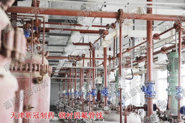 天津新冠制药—钢衬四氟管线